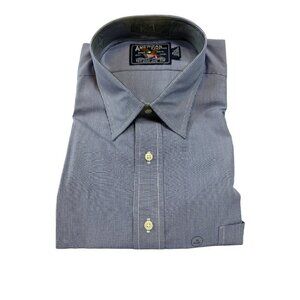 Vintage Men’s Light Blue Checkered American Living Long Sleeve Shirt Size: 18